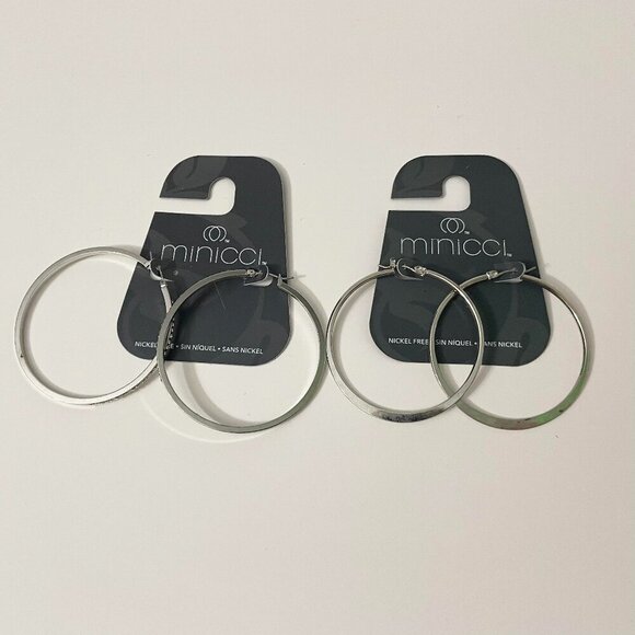 Minicci Jewelry - Minicci Silver Tone Hoop Earrings Lot of 2
